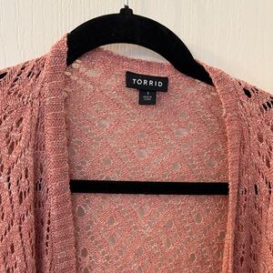 torrid Open Knit Cardigan - Rose Pink